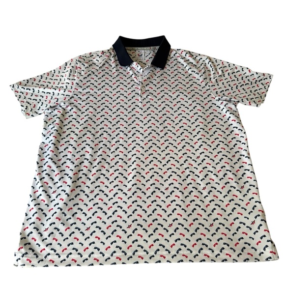 Puma Volition White Polo Shirt with Red and Black Pattern - Picture 1 of 10